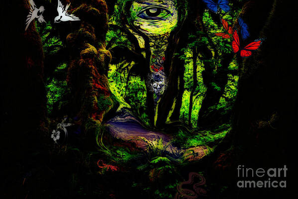Abstract Poster featuring the digital art Re-silent by Rindi Rehs