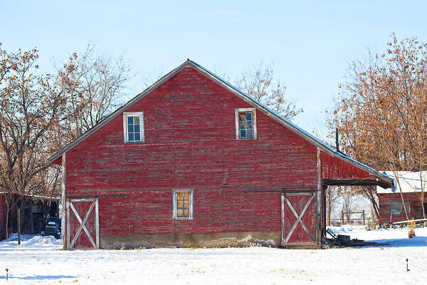 Barn Poster featuring the photograph Red Barn by Dart Humeston
