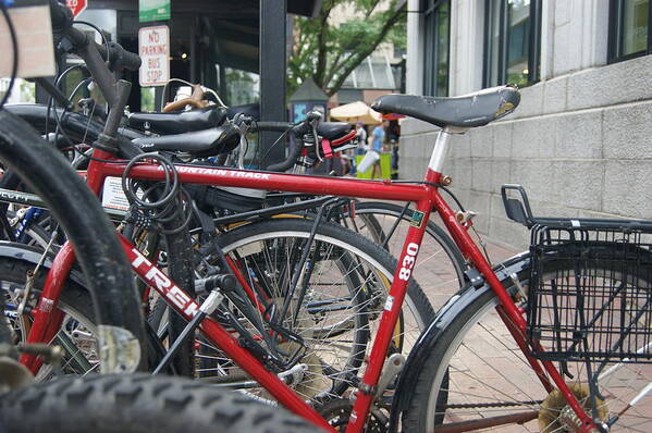 Red Poster featuring the photograph Red Bike by Alan Chandler