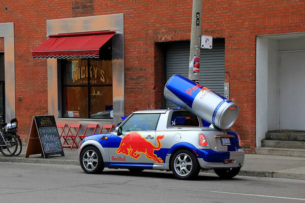 Red Bull Poster featuring the photograph Red Bull Car by Andrew Fare