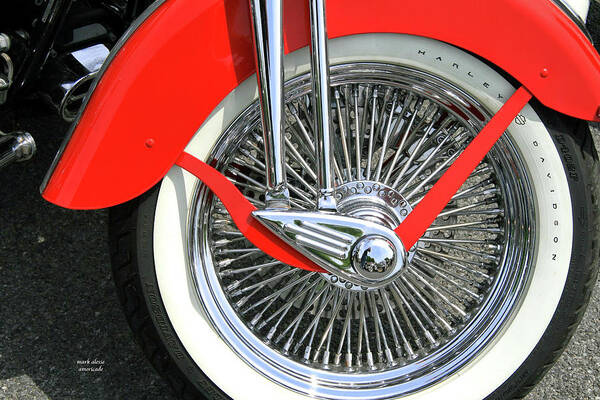 Motorcycles Poster featuring the photograph Red fender by Mark Alesse