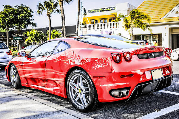 Red Poster featuring the photograph Red Ferrari by Chris Smith