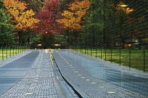 Vietnam Memorial Wall Poster featuring the photograph Remembrance by Dan McGeorge