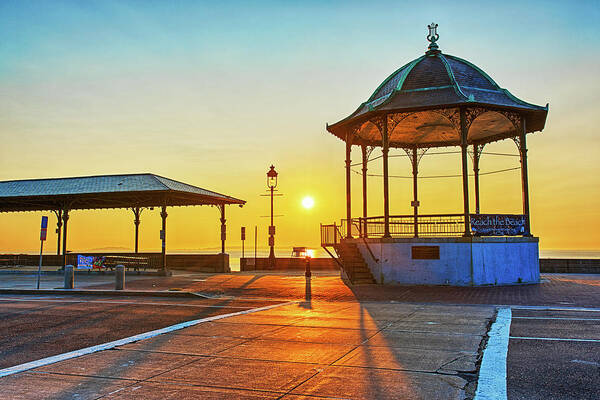 Revere Poster featuring the photograph Revere Beach Bandstand at Sunrise Revere Beach by Toby McGuire