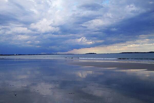 Revere Poster featuring the photograph Revere MA Storrmy Weather Revere Beach by Toby McGuire