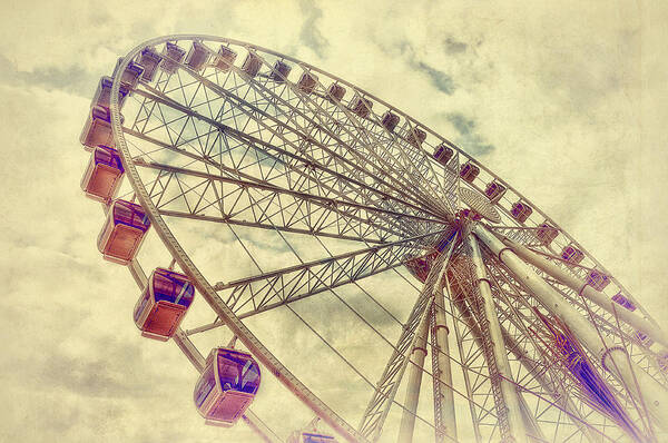 Ferris Wheel Poster featuring the photograph Riding High by Kathy Jennings