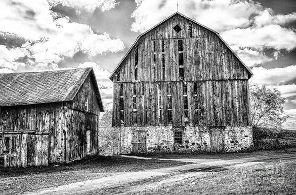 Landscape Poster featuring the photograph Roadside Barns by Jim Rossol