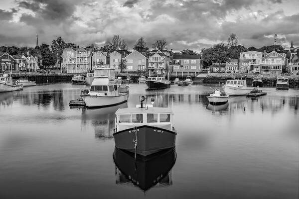 Motif No. 1 Poster featuring the photograph Rockport Harbor BW by Susan Candelario