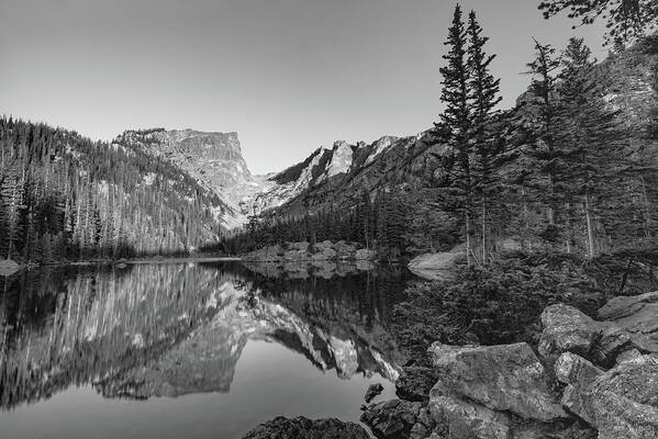 America Poster featuring the photograph Rocky Mountain Dream - Black and White Mountain Landscape by Gregory Ballos