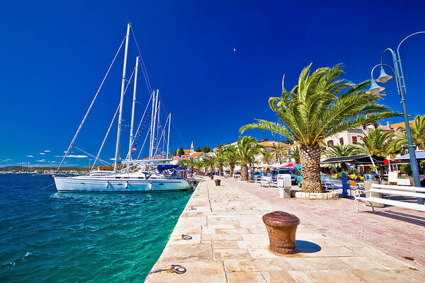 Rogoznica Poster featuring the photograph Rogoznica sailing destination in Dalmatia waterfront view by Brch Photography
