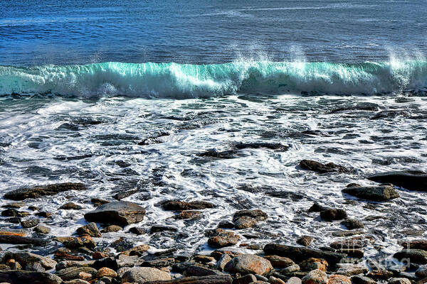 Maine Poster featuring the photograph Rolling Wave on the Coast of Maine by Olivier Le Queinec
