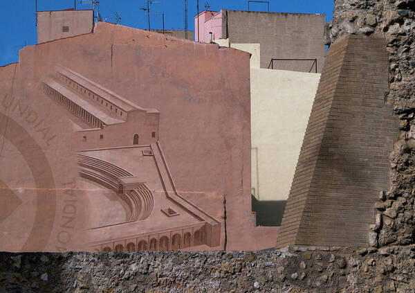  Buildings Tarragona Pained Mural Roman Circus Poster featuring the photograph Roman Circus Tarragona by Jerry Daniel