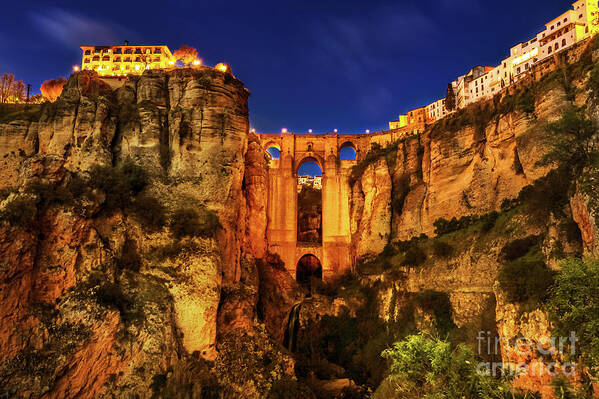 Spain Poster featuring the photograph Ronda by night by Benny Marty