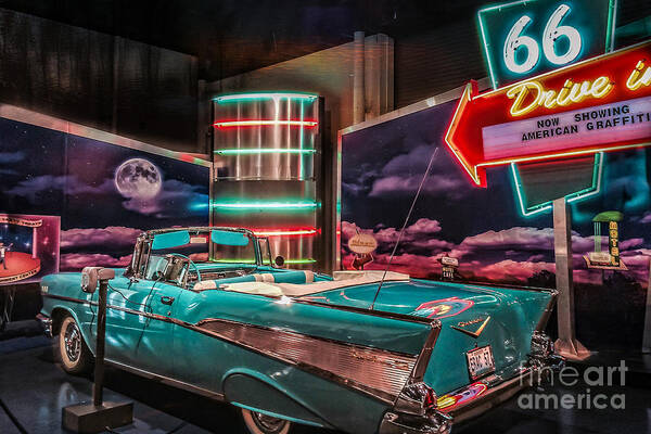 Peggy Franz Photography Poster featuring the photograph Route 66 Chevy Bel-Air by Peggy Franz