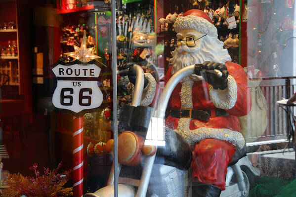 Route 66 Poster featuring the photograph Route 66 Santa by Lynn Bauer