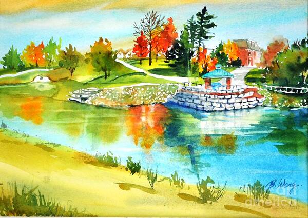 Park Poster featuring the painting Rumble Pond Park by Betty M M Wong