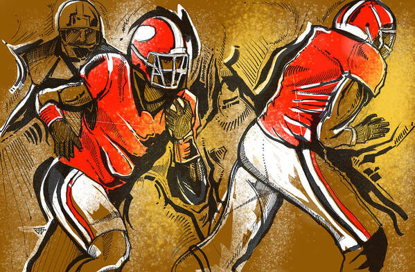 Uga Football Poster featuring the painting Run IT by John Gholson