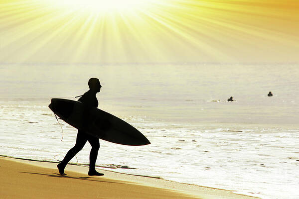 Action Poster featuring the photograph Rushing Surfer by Carlos Caetano