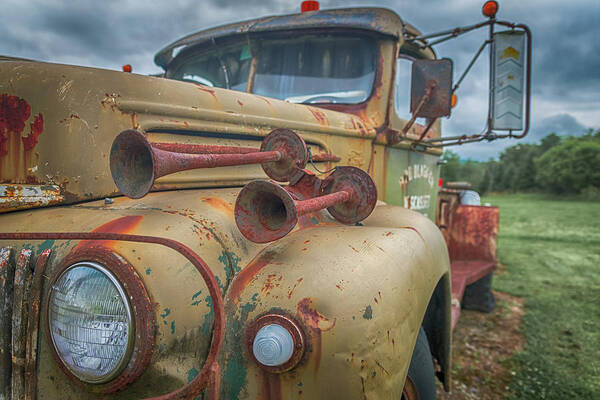 Ford Tow Truck Poster featuring the photograph Rusty Horns by Guy Whiteley