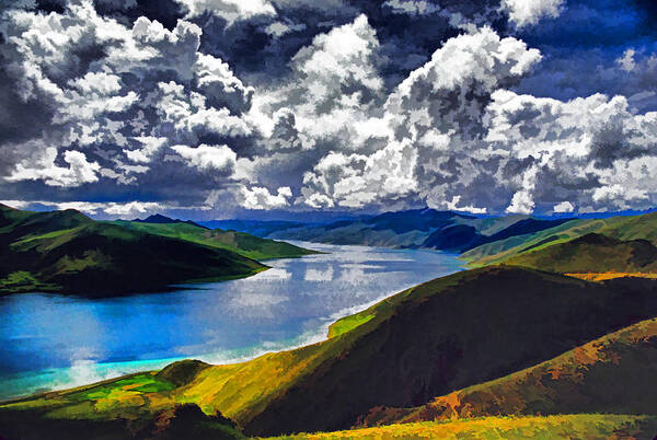 China Poster featuring the photograph Sacred Tibetan Lake by Dennis Cox