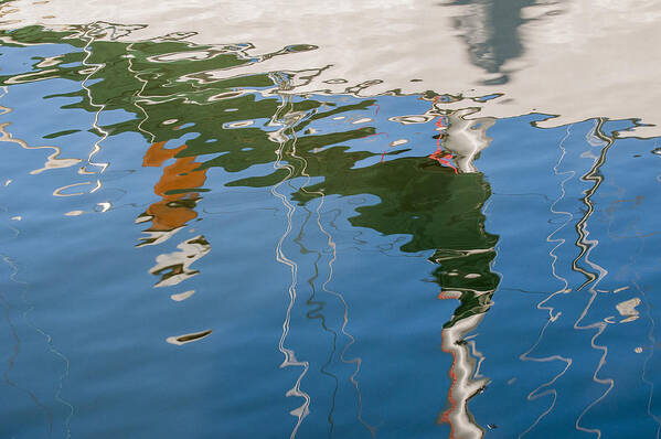 Abstract Poster featuring the photograph Sailboat Reflection by Robert Potts