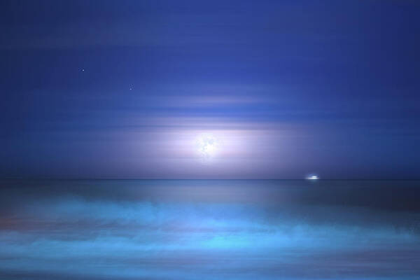 Ocean Poster featuring the photograph Salt Moon by Mark Andrew Thomas