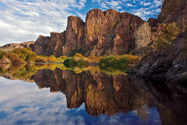 Salt Poster featuring the photograph Salt River Reflections 2 by Dave Dilli
