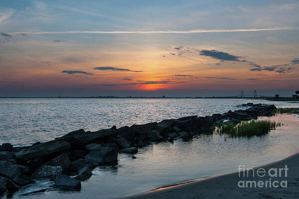 Sunset Poster featuring the photograph Salt Water Sunset over Sullivan's Island SC by Dale Powell