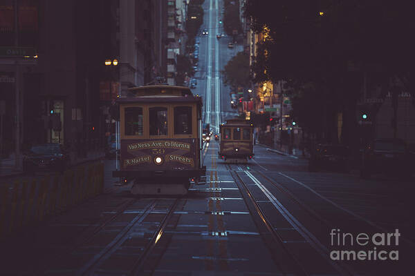 San Francisco Poster featuring the photograph San Francisco Cable Cars by JR Photography