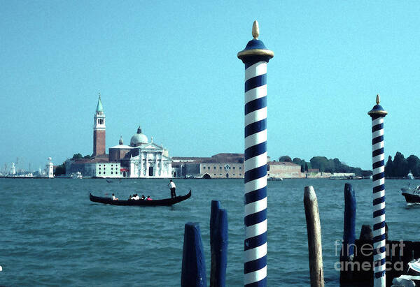 Venice Poster featuring the photograph San Giorgio Maggiore Lagoon Poles by Tom Wurl