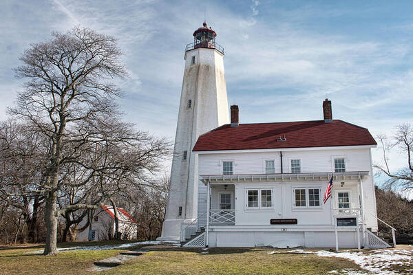 Sandy Hook Lighthouse Poster featuring the photograph Sandy Hook Lighthouse - Winter by Kristia Adams