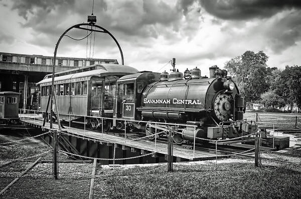 savanna Ga Poster featuring the photograph Savannah Central Steam Engine on Turn Table by Scott Hansen