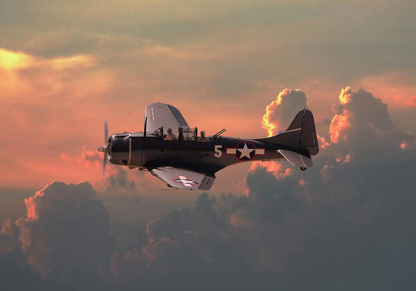 Aircraft Poster featuring the digital art SBD - Dauntless by Pat Speirs