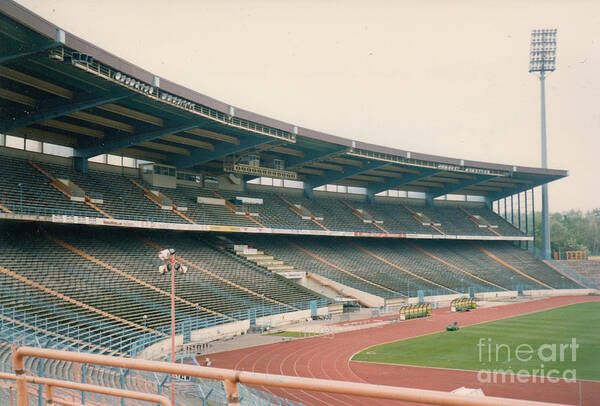  Poster featuring the photograph Schalke 04 - Parkstadion - West Side Stand - April 1997 by Legendary Football Grounds