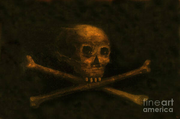 Scull And Crossbones Poster featuring the painting Scull and crossbones by David Lee Thompson