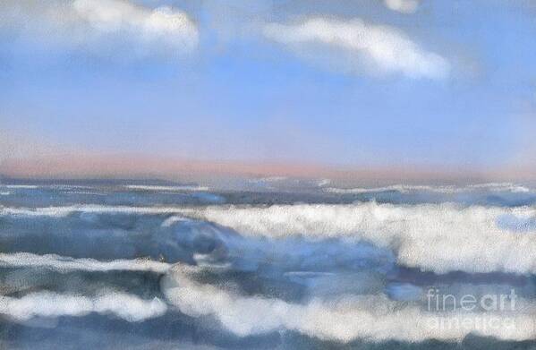 Seascape Poster featuring the digital art Sea Isle Waves by Denise Dempsey Kane