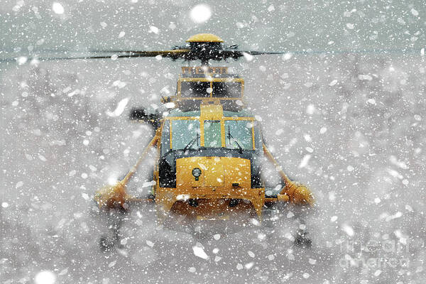Sikorsky Poster featuring the digital art Sea King Snow by Airpower Art