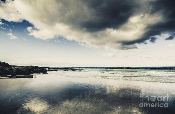 Sea Poster featuring the photograph Seas and storm cloud reflections by Jorgo Photography