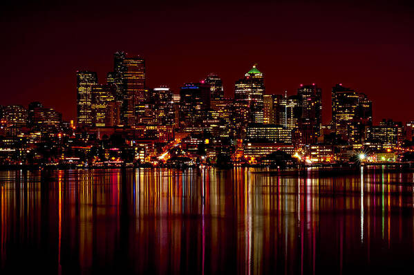 Architecture Poster featuring the photograph Seattle Nightscape by Richard Leighton