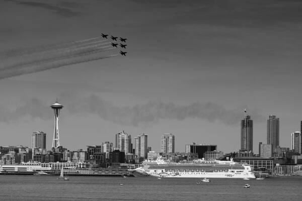Seattle Poster featuring the photograph Seattle Seafair Blue Angels by David Gleeson