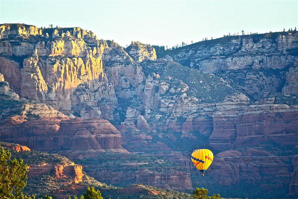 Hot Air Balloons Poster featuring the photograph Sedona Morning by Diana Hatcher