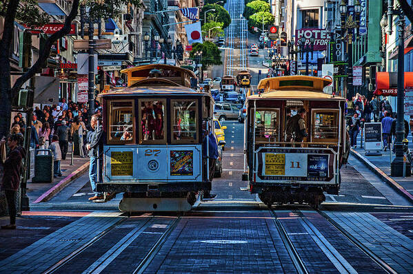 San Francisco Cable Cars Poster featuring the photograph SF Cable Cars by Ed Broberg