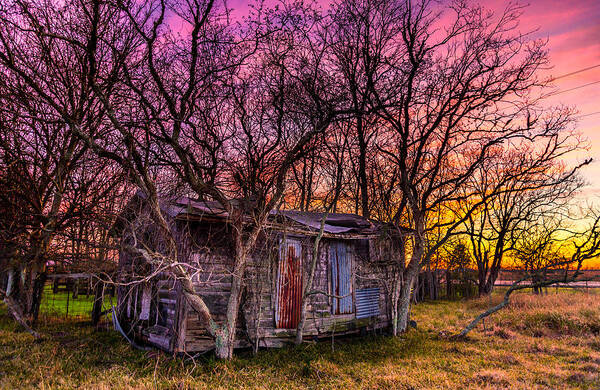 Texas Poster featuring the photograph Shed and Sunset by Micah Goff