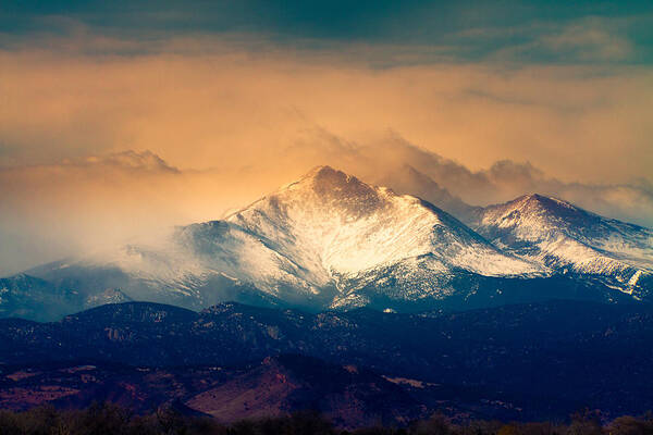 Longs Peak Poster featuring the photograph She'll Be Coming Around the Mountain by James BO Insogna