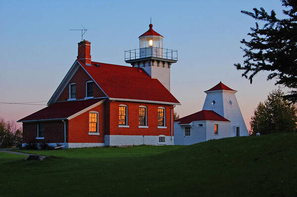 Sherwood Point Light Station Poster featuring the photograph Sherwood Point Light Station by Ben Prepelka