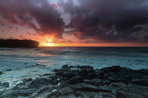 Sam Amato Photography Poster featuring the photograph Shipwreck Beach Dramatic Sunrise by Sam Amato