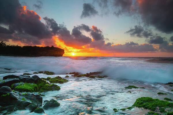Sam Amato Photography Poster featuring the photograph Shipwreck Beach Kauai Sunrise by Sam Amato