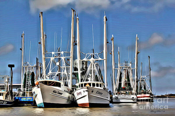 Shrimpers Poster featuring the photograph Shrimper by Carey Chen