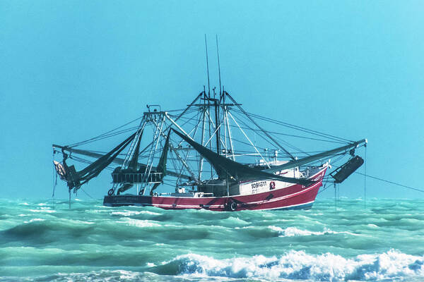 Shrimping Poster featuring the photograph Shrimping on a Windy day in Key West by Bob Slitzan