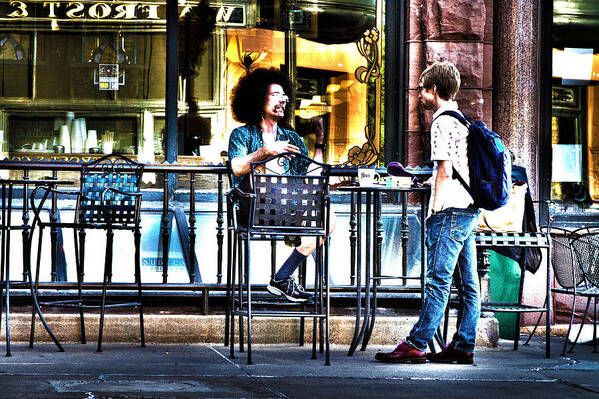 People Poster featuring the photograph 048 - Sidewalk Cafe by David Ralph Johnson